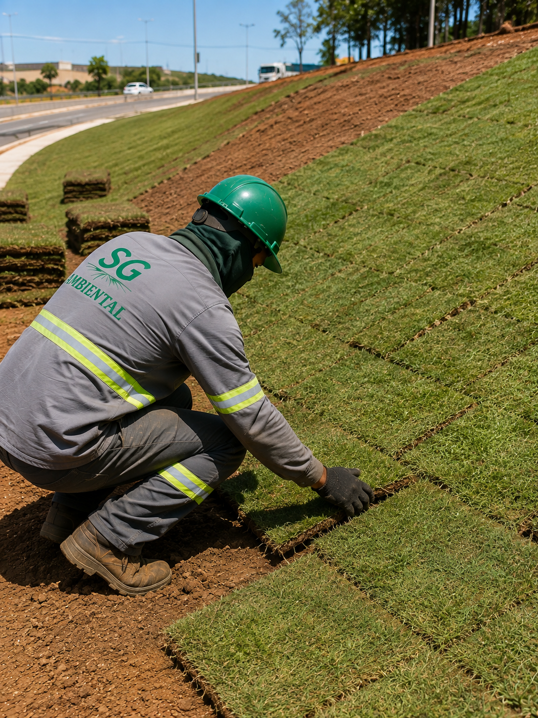 Plantio de Grama em Placa